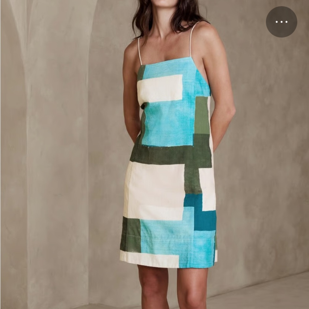 Banana Republic Square Neck Mini Dress in Sandy Beach sz M